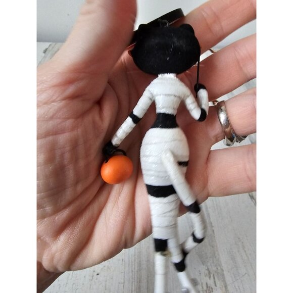hallmark sassy Cat mummy ornament all wrapped up no place RARE felt unique Hallo - Picture 5 of 9